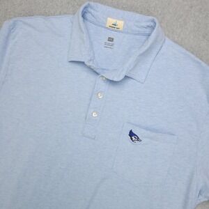 Johnnie O Hangin Out Mens XXL Light Blue Polo Shirt Short Sleeve  Pocket